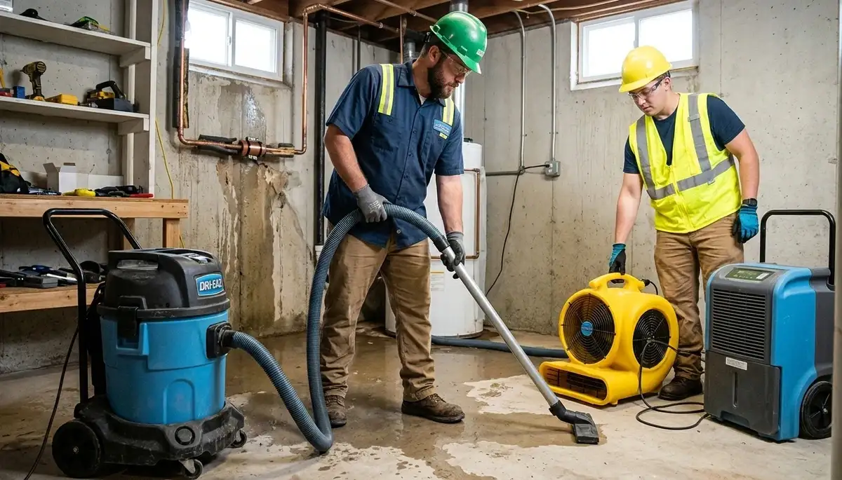 Burst pipe cleanup and water damage restoration service in Elizabeth, NJ