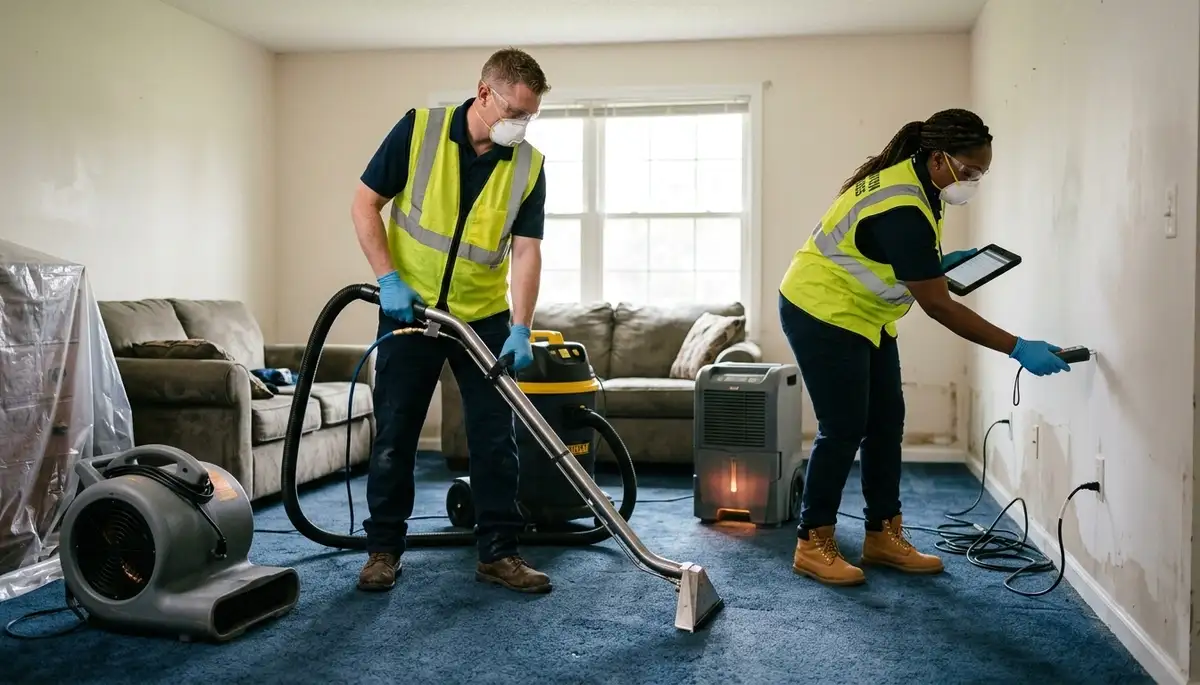 Water damage restoration team serving Elizabeth, NJ homes with 24/7 emergency cleanup