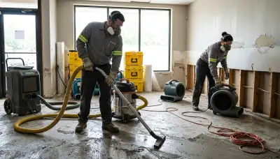 Flood damage cleanup crew in Elizabeth, NJ restoring water-damaged home after heavy rain