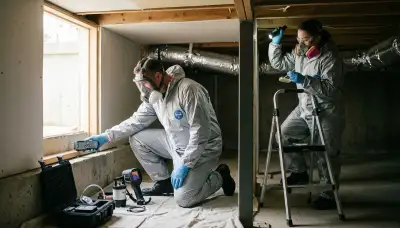 Mold inspection technician checking moisture in an Elizabeth, NJ home