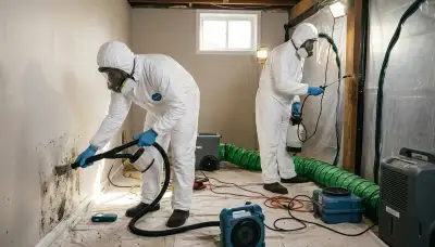 Mold removal crew restoring water-damaged home in Elizabeth, NJ for safe indoor air quality