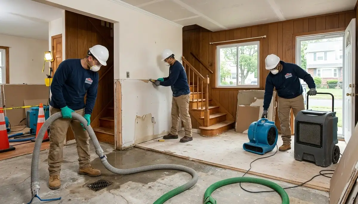Water damage restoration team serving Elizabeth, NJ for emergency cleanup and repairs