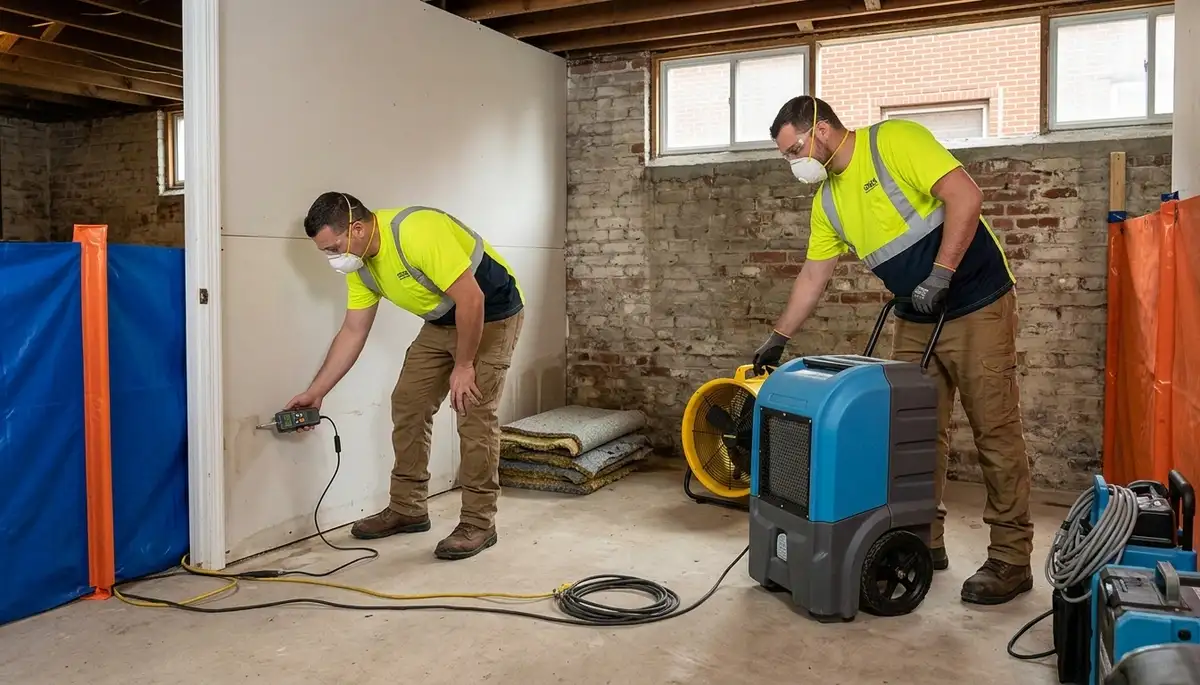 Water damage restoration team serving Elizabeth, NJ for emergency cleanup and drying