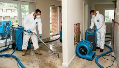 Water damage restoration team in Elizabeth, NJ providing emergency cleanup and repair services
