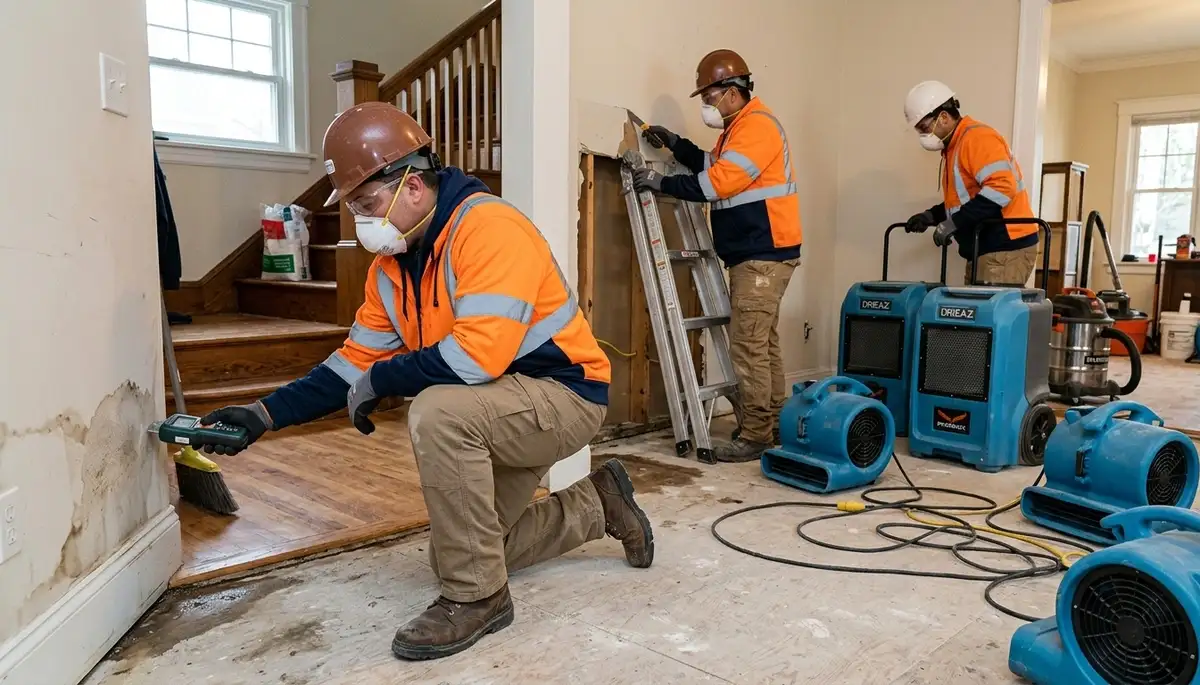 Water damage restoration team serving Elizabeth, NJ for fast water cleanup and structural drying